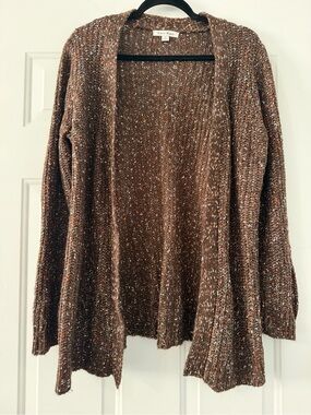 Studio Works Marled Brown Open-Front Cardigan